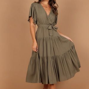 Petal and Pup Barker Dress Olive Small